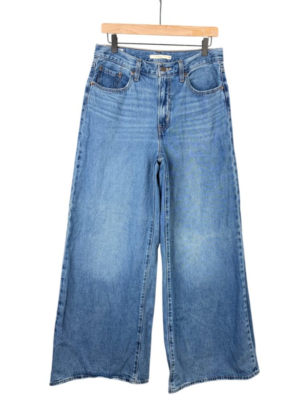 Levis XL Flood Jeans 28 High Rise Loose Wide Leg Y2K 90s Indie Sleaze - Picture 1 of 5